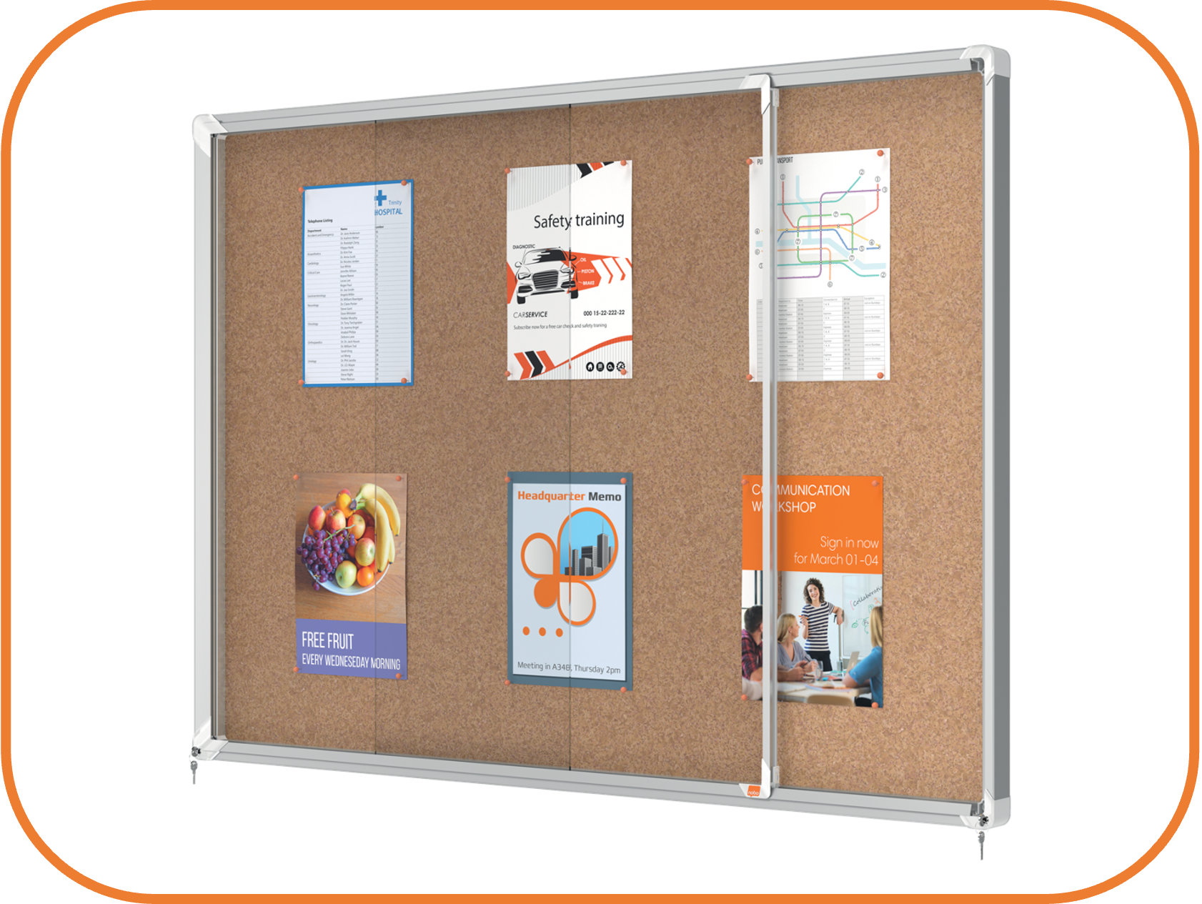Outdoor lockable noticeboard